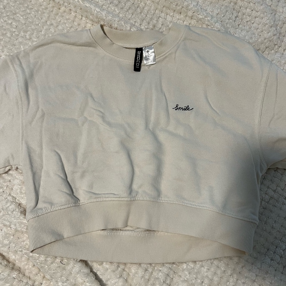 Cropped White Sweater